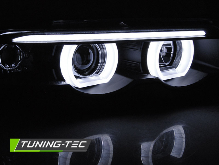 3D LED Angel Eyes Scheinwerfer für BMW 7er E38 94-98 schwarz